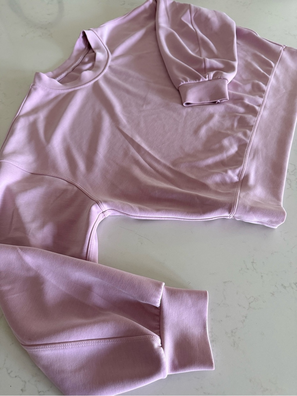 Lululemon Women’s Crewneck Scuba Sweatshirt; light pink